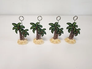 Set of 4 Beachy 4” Palm Trees Place Card Holders Dinner Party Wedding Table - Picture 1 of 7