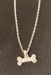 Collana NAPIER Donna Argento 16""-18""- 20"" con osso di cane cristallo 1/2 - Foto 1 di 4