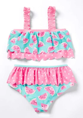 Matilda Jane Enchanted Garden Water Play Two-Piece Ruffled Girls Swimsuit Sz 16 - Image 1 of 3