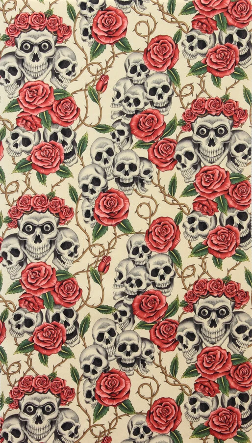 Tela de calavera, BTY, The Rose Tattoo, Alexander Henry, 6457AR, TheFabricEdge Foto 1 de 1