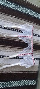 Vintage Frederickâ€™s Of Hollywood 60s Garter Belt 4 Straps Size S Usa Red/White