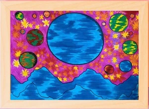 Space landscape.Abstract futurism.Pop art.Planets. Fairytale Space - Picture 1 of 4