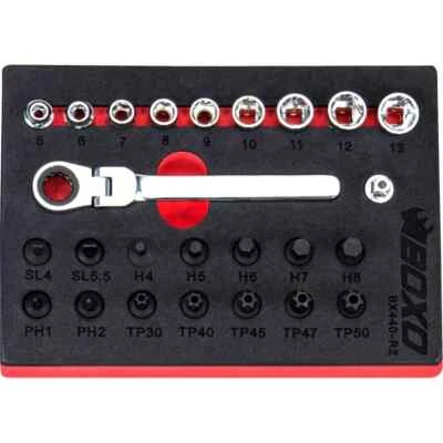 1/4" Drive Low Profile Socket & Stubby Bit Set 25 Piece CR-V BX440-R2 - image 1 of 4