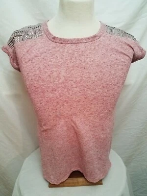 Blusa Rue 21 para mujer roja clara manga corta top lentejuelas talla mediana Foto 1 de 4