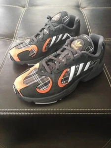 Adidas Yung 1 Orange Plaid EF3967 Solid Gray Raw Amber Mens 7.5 - Picture 1 of 9