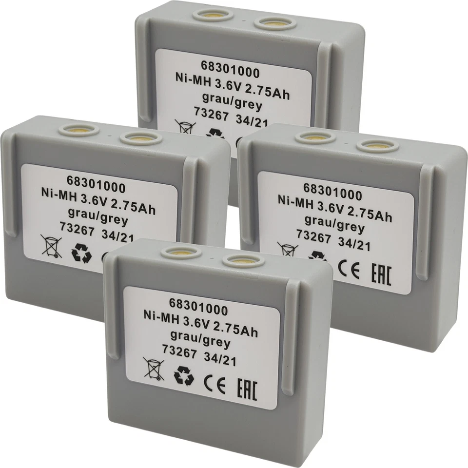 4x 2750mAh 68301000 Control Remoto Ni-MH Batería Para Hetronic 68300900 3.6V EE. UU. Foto 1 de 4