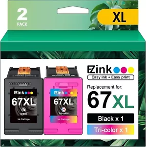 67XL Printer Ink compatible for HP 67 67XL Ink Cartridges Black Color Combo - Picture 1 of 9