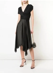 New $995 ALEXANDER WANG Satin Tank Dress in Black Size 2 - Picture 1 of 5