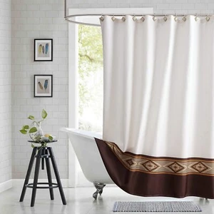 Beige Brown Cream Tan Shower Curtain 72x78" Long Fabric Neutral Waterproof - Picture 1 of 4