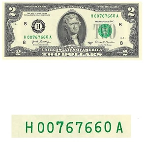 NEU 2 $ AUSGEFALLEN 0 0 7 6 6 6 0 ANLEIHE SERIENNUMMER 2017A ST LOUIS BANKFRISCH - Bild 1 von 2