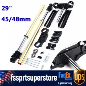 Amortiguador de horquillas delanteras 29" 45/48 mm triple abrazadera de árbol para Dirt Pit Bike 110cc 125cc - Imagen 1 de 12