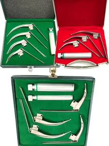 Premium McCoy Flexi-Tip Fiberoptic LED Laryngoscope Set Blades and Medium Handle - Picture 1 of 28