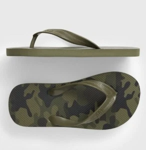 CAMOUFLAGE BOYS FLIP-FLOPS~GAP~SIZE 1/2~PLANT BASED MATERIAL~camo kids summer - Picture 1 of 18
