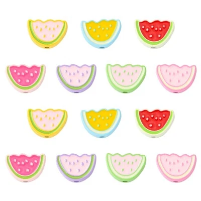 14pcs Watermelon Slices Enamel Alloy Beads Fruit Beads for Jewelry Making Foto 1 de 4