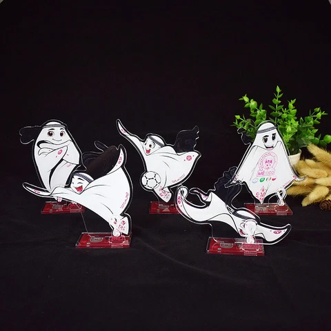 2022 Qatar World Cup Surrounding Football Mascot Key Chain Acrylic Brand Cover
