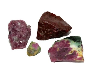 317.00Cts Untreated Natural Bi color Ruby Rough LOT TOP QUALITY Gemstone CH 8008 - Picture 1 of 3