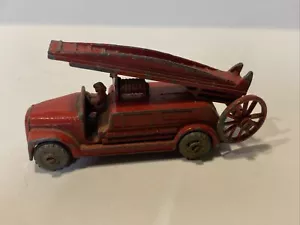 VINTAGE MATCHBOX LESNEY No. 9 DENNIS FIRE TRUCK GRAY WHEELS, MADE IN ENGLAND - Picture 1 of 5