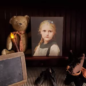 PRIMITIVO VICTORIANO VINTAGE 1885 RETRATO HERMOSO RUBIO NIÑA NIÑO SIGNO - Imagen 1 de 9