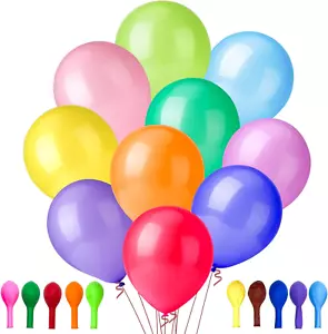 100 PCS Balloons Assorted Colors(Inside 10 Colors-10 per Color), 12 Inch Balloon - Picture 1 of 6