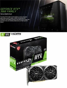 MSI Video Card GeForce RTX 3060 VENTUS 2X 12G OC PCI-Exp 4 12GB GDDR6 From Japan - Zdjęcie 1 z 12