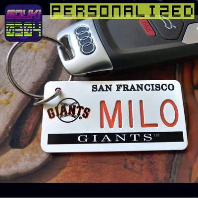 Personalized San Francisco Giants Keychain - Key Ring Tag - Custom Name - MLB - Image 1 of 4