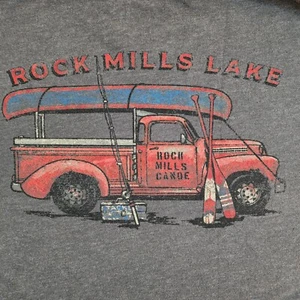 Rock Hills Lake G.H. Bass Gray Short Sleeve T-Shirt Men's M - Picture 1 of 8