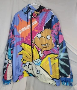 Nickelodeon Windbreaker Jacket Mens 3XL 90s Cartoon Hey Arnold Rugrats Gerald - Picture 1 of 14
