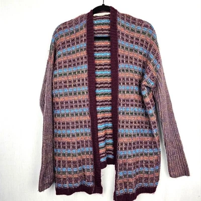 Cárdigan suéter suave envolvente colorido a rayas para mujer pequeño/mediano Foto 1 de 4