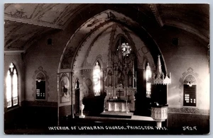 K41/ Princeton Wisconsin RPPC Postkarte um 1930 Innenraum Lutherische Kirche 129 - Bild 1 von 2