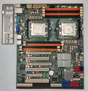 ASUS KCMA-D8 Motherboard + 2x AMD Opteron 4386 OS4386WLU8KHK CPUs + I/O SHIELD - Picture 1 of 4