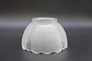 Vintage Light Shade Frosted Glass Embossed Floral Daisy Flower Light Globe #1 - Picture 1 of 9