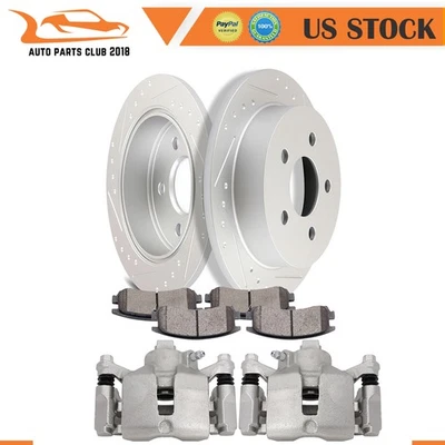 制动卡钳带支架陶瓷垫和转子套件适用于 04-05 别克 Century 后部 — 第 1/4 张图片