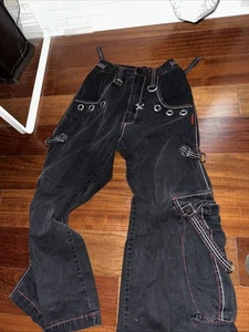 TRIPP NYC Vintage Y2K Womens Pants Size 3 (30) Black Wide Leg Goth Punk Emo Rave - Picture 1 of 5