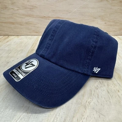 NEW '47 Brand Franchise BLANK Cotton Fitted Cap Hat Navy LG - Image 1 of 4