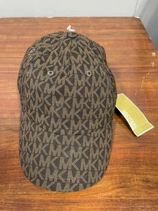 NUEVO CON ETIQUETAS Michael Kors Marrón MK Monograma Logo Ajustable Gorra de Béisbol Sombrero Talla Única - Imagen 1 de 2