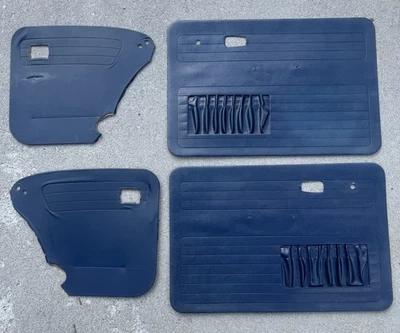 Volkswagen 1967-1977 VW Bug Beetle Blue Vinyl Door Panels with Pockets by TMI - Image 1 of 4