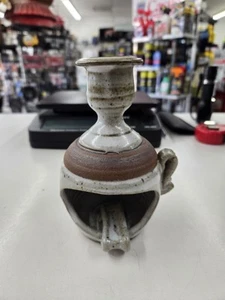 Vintage Bloomquist Pottery Multicolored Candle Holder. Handmade And Signed - Picture 1 of 8