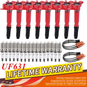8 Ignition Coils & Spark Plugs & Wires Fit F150 F250 F-350 6.2L Super Duty UF639 - Picture 1 of 22