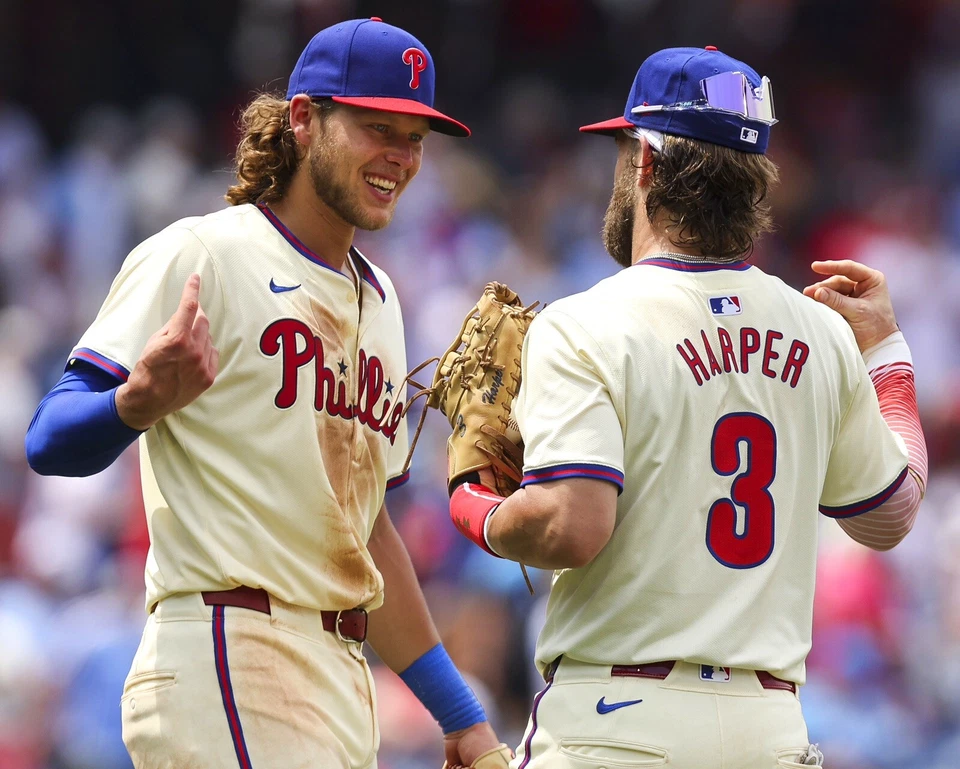 8x10 Photo BRYCE HARPER & ALEC BOHM Philadelphia Phillies MVP All Star - Image 1 of 1