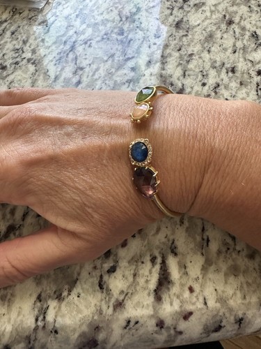 Kate Spade Bracciale Bracciale Cerniera Cristallo Multicolore Cristallo Tono Oro 7"