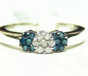 .49CT 14K Gold Natural Round Cut Blue Diamond Designer Halo Engagement Ring - Picture 1 of 5