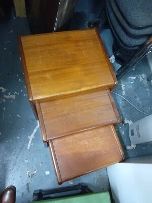 nest of three teak set of tables - Image 1 of 3
