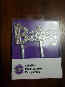 Silver Baby Shower Party Cake Pick-Topper -decoration - Picture 1 of 2