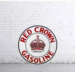 Red Crown Gas Pure porcelian Enamal Heavy Metal Sign 42 Inches Double Side - Picture 1 of 2