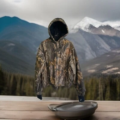 Mens XL   Berne Gun Flint Realtree Hardwood Camo Hood Coat Lined - Image 1 of 4