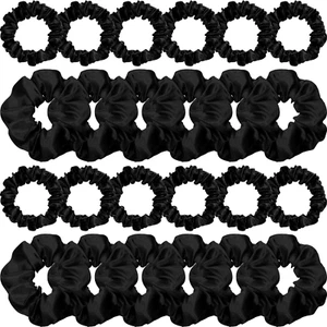 24 Pieces Satin Hair Scrunchies Silky Elastic Bands Skinny Solid Hair Ties Ropes - Picture 1 of 12