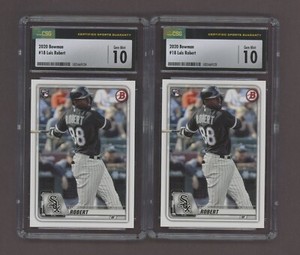 Lot Of (2) 2020 Bowman #18 Luis Robert White Sox RC Rookie CSG 10