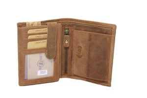 Cartera RFID / NFC monedero combinado de cuero natural monedero de cuero de búfalo - Imagen 1 de 5