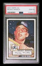 2007 topps #7 mickey mantle rc; 1952 starry night background PSA 10  (GEM MINT)