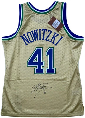 DIRK NOWITZKI #41 SIGNED MAVERICKS M&N AUTHENTIC BASKETBALL JERSEY PSA/DNA - Image 1 of 4